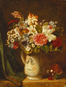 Roses, Narcissi and Other Flowers in a Vase by Alfred Morgan