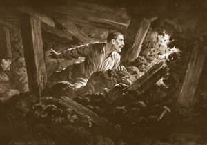 Sapper W. Hackett Refuses to Leave a Comrade Who Was Lying Seriously Injured in a Mine Gallery by Alfred Pearse