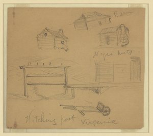 Hitching Post, Virginia by Alfred Rudolph Waud