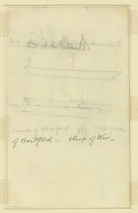 Launch of Hartford, Sloop of War by Alfred Rudolph Waud
