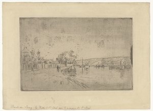 View of the River Loing with Boats from the Shore by Alfred Sisley