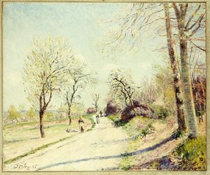 The Road from Veneux to Moret on a Spring Day by Alfred Sisley