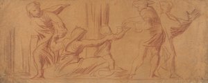 Group of Figures, Child Begging in Center
