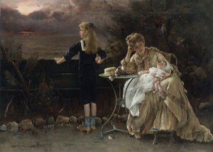 Mother and Her Children, 1883 by Alfred Emile Stevens