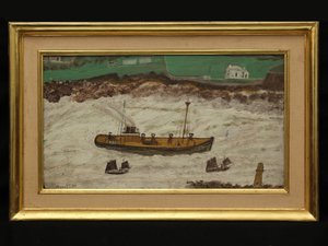 Three Boats between Lighthouse and Shore