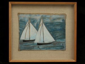 Two Sailing Boats by Alfred Wallis
