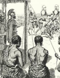 Captive Gauls fighting each other to the death in front of Hannibal for the opportunity to join the Carthaginian army by Alfred Wallis Mills