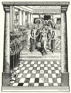 Dido, Queen of Carthage, preparing for her death after being left by Aeneas