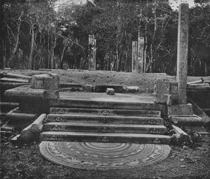 The Ruined Cities of Anuradhapura. Moonstone and Steps