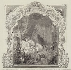 A Subject from the Sleeping Palace, Approach of the Fairy Prince, Exhibition of the Society of British Artists by Alfred Woolmer
