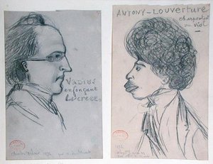 Portraits of either Charles Nodier or Gustave Planche and Alexandre Dumas Pere by Alfred de Musset