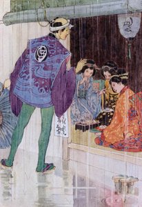 Illustration for The Story of The Mikado (colour litho) by Alice Bolingbroke (after) Woodward