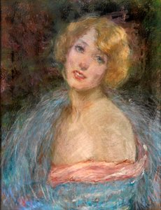 Blonde Girl with Boa by Alice Pike Barney
