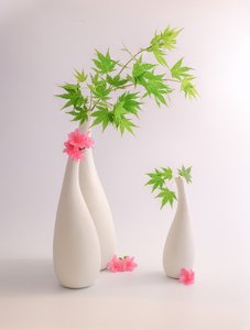 Green Leaves Pink Flowers by Alice Sheng