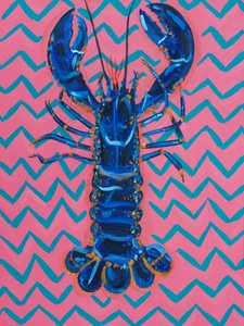 Vibrant Blue Lobster Chevron