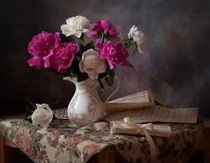 Peonies and Sheet Music by Alina Lankina