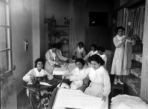 Villa Rosa Maltoni Mussolini: Girls Ironing and Getting Laundry Ready