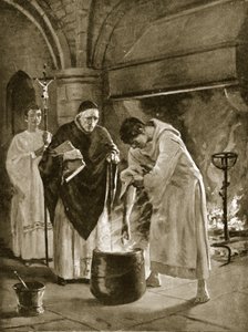 Trial by the Ordeal of Boiling Water, illustration from 