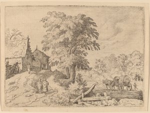 Cart with Two Draft Horses by Allart van Everdingen