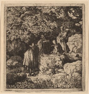 Four Figures under a Tree, probably c. 1645-1656 by Allart van Everdingen