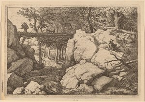 Goat on a Small Bridge by Allart van Everdingen