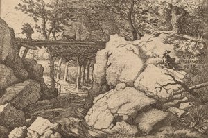 Goat on a Small Bridge, probably c. 1645-1656 by Allart van Everdingen