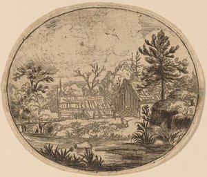 Hamlet at the Bank of a River, probably c. 1645-1656 by Allart van Everdingen