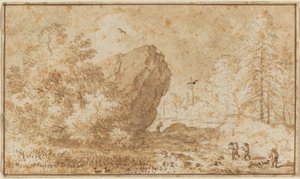 Landscape with Large Rock by Allart van Everdingen