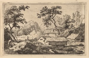 Mill Below a Waterfall, probably c. 1645-1656 by Allart van Everdingen