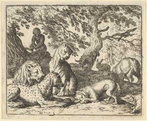 Renard Falsely Accuses His Father of Conspiring Against the Lion by Allart van Everdingen