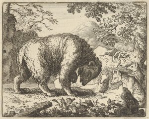 Renard Promises the Bear to Take Him to a Place Where He Will Find Honey by Allart van Everdingen