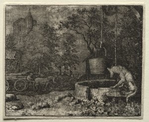 Reynard the Fox: Reynard Tricks the Wife of the Wolf by Allart van Everdingen