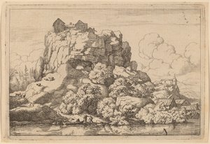 River at the Foot of a High Rock by Allart van Everdingen