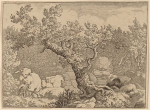 Sportsman near a Large Tree by Allart van Everdingen