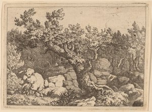 Sportsman near a Large Tree by Allart van Everdingen