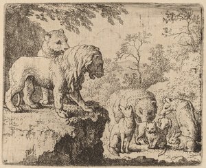 The Lion Pardons Reynard before the Other Animals, probably c. 1645-1656 by Allart van Everdingen