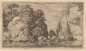 Two Boats on a Wide River by Allart van Everdingen