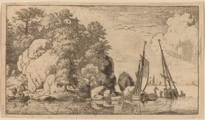 Two Boats on a Wide River by Allart van Everdingen
