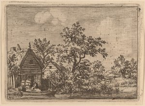 Two Casks in Front of a Cottage, probably c. 1645-1656