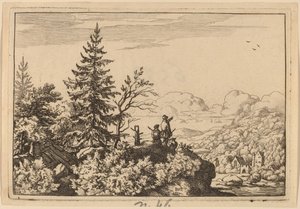 Two Men on a Hill by Allart van Everdingen