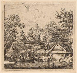Unloading a Barge, probably c. 1645-1656 by Allart van Everdingen