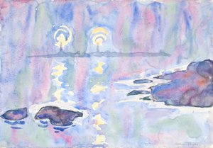 Watercolor no. 73, Blue and Lavender, 1928