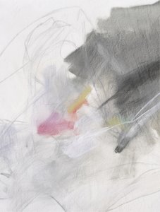 Expressive Grey Pink Abstract by Alma