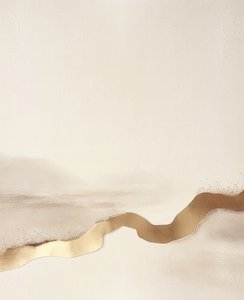 Golden Abstract Landscape by Alma