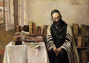 A Rabbi in His Study