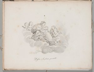 Art of the Lithograph: Madonna and Child on the Clouds, Plate II by Alois Senefelder