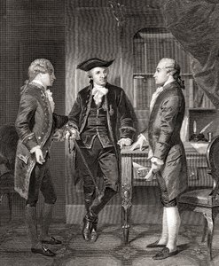 Johann Henry Jules Alexandre von Robaii, Baron de Kalb introducing Lafayette to Silas Deane, from Life and Times of Washington, Volume 1, published in 1857