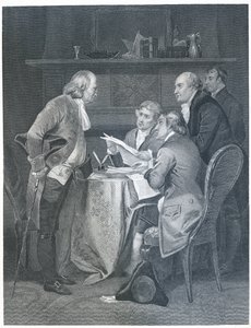 Drafting the Declaration of Independence in 1776, 1859 by Alonzo Chappel