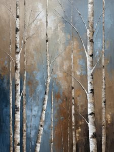 Abstract Birch Forest