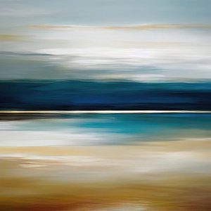 Abstract Blue Gold Horizon by Alpenglow Workshop